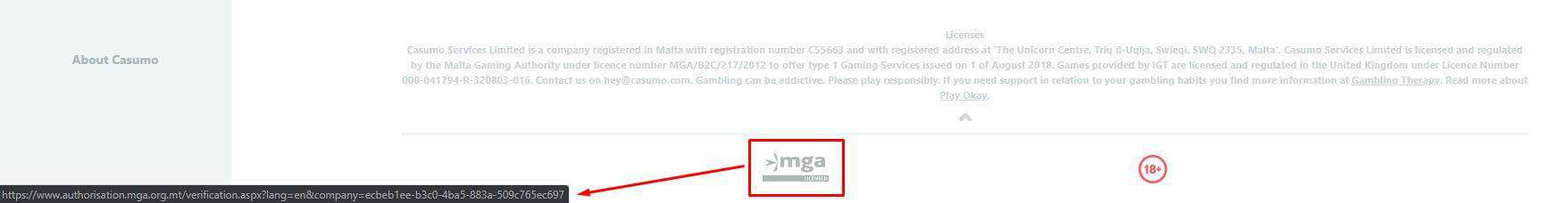 Check if the casino is licensed.
