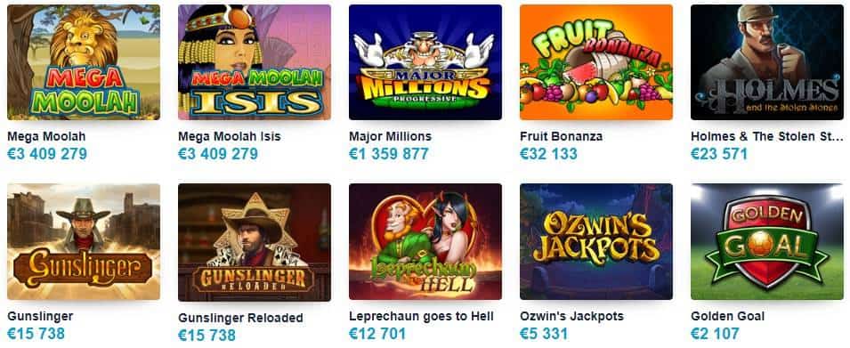 Screenshot of Casino games at Multilotto casino