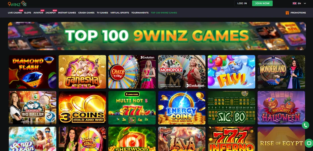 9Winz Casino Games