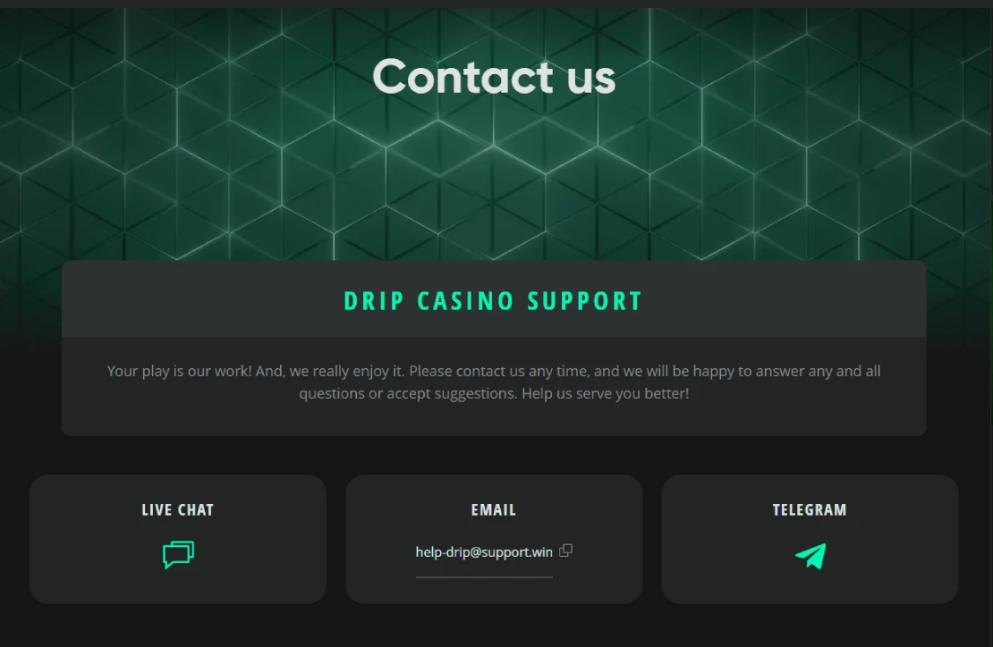 Drip Casino Support