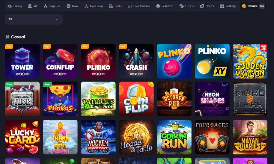 Crash and Casual Casino Games